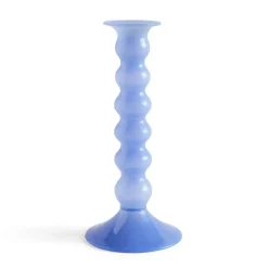 Wavy candle holder large 21 cm, Jade light blue