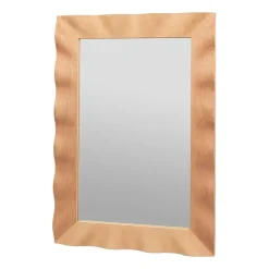 Wavy mirror 70x100 cm, Natural brown
