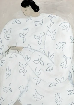 White Flower poster 50x70 cm, Nude