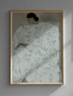 White Flower poster 50x70 cm, Nude