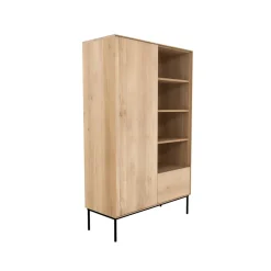 Whitebird cabinet, Oiled oak-Black metal