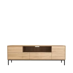 Whitebird media cabinet 180 cm, Oak wax oil-Black metal