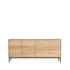 Whitebird sideboard, Oak-Metal 2 doors 3 drawers