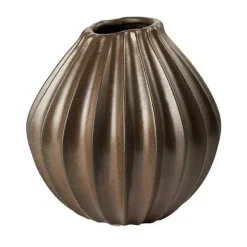 Wide Vase M 25 cm, Brown