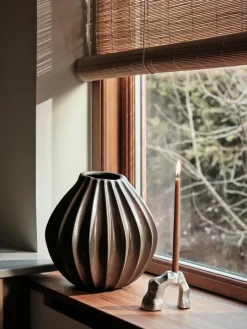 Wide Vase M 25 cm, Brown