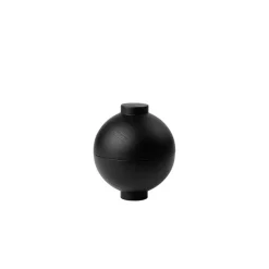 Wooden Sphere bowl Ø12x15 cm, Black