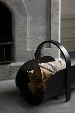 Woody wood basket, Black stained oak