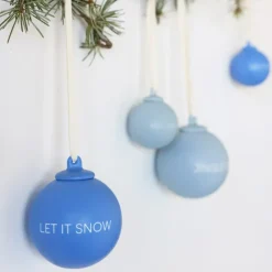 XMAS Stories christmas bauble Ø4 cm 4 parts, Cobalt blue-light blue