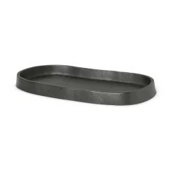 Yama tray oval 9.5x19 cm, Blackened aluminum