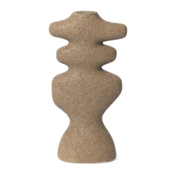 Yara candlestick large, Dark Sand