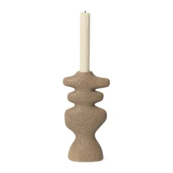 Yara candlestick large, Dark Sand