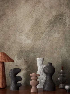 Yara candlestick large, Dark Sand