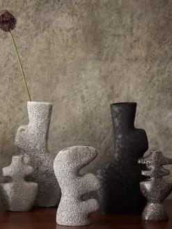 Yara candlestick medium, Grey Pumice