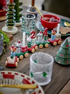 Yule decoration Christmas trees 2 pieces, Beige-green